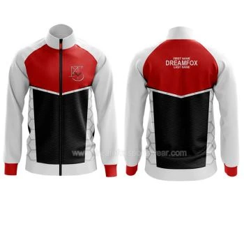 Rode en witte jeugd Softshell Mens Track Jacket